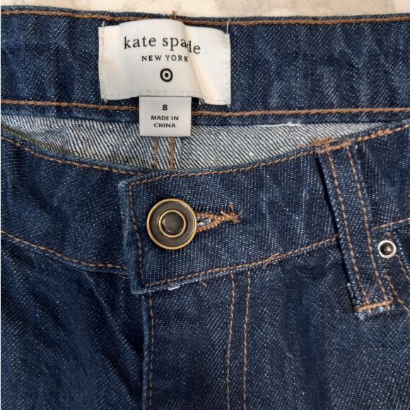 NWT Kate Spade for Target dark wash cuffed cropped wide leg jeans SIZE 8 - Picture 2 of 4